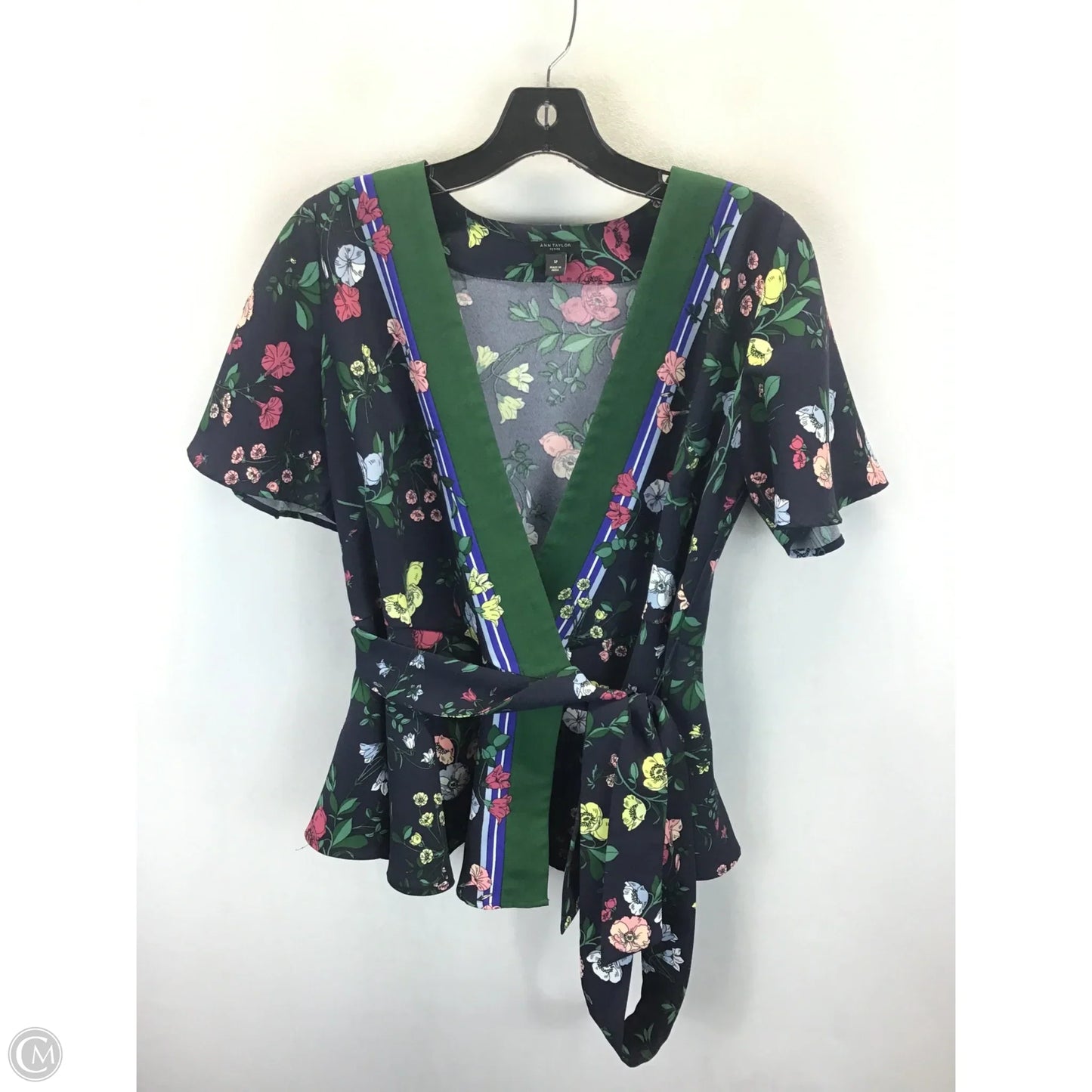 Top Short Sleeve By Ann Taylor In Floral Print, Size: S