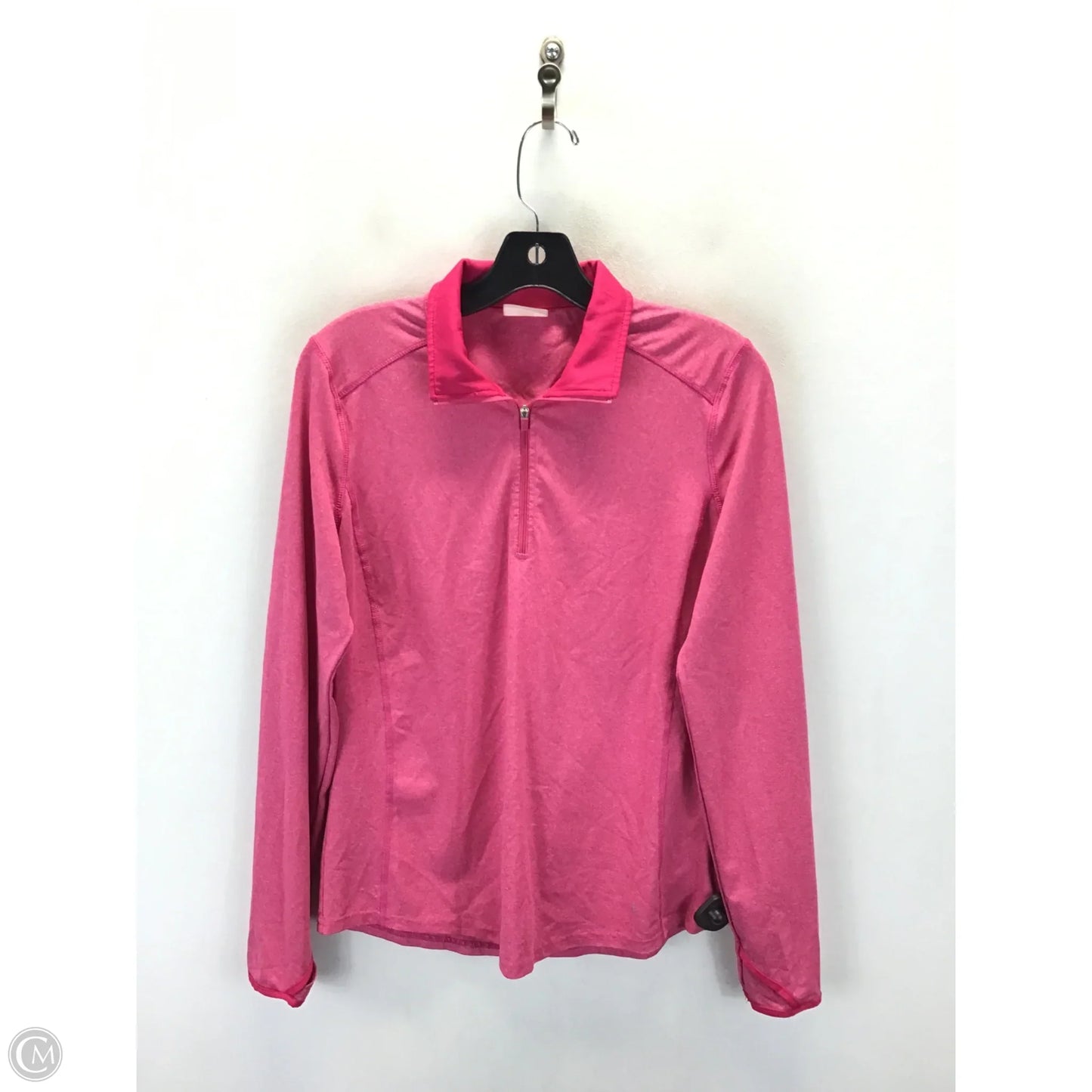 Athletic Top Long Sleeve Collar By Danskin Now In Pink, Size: S