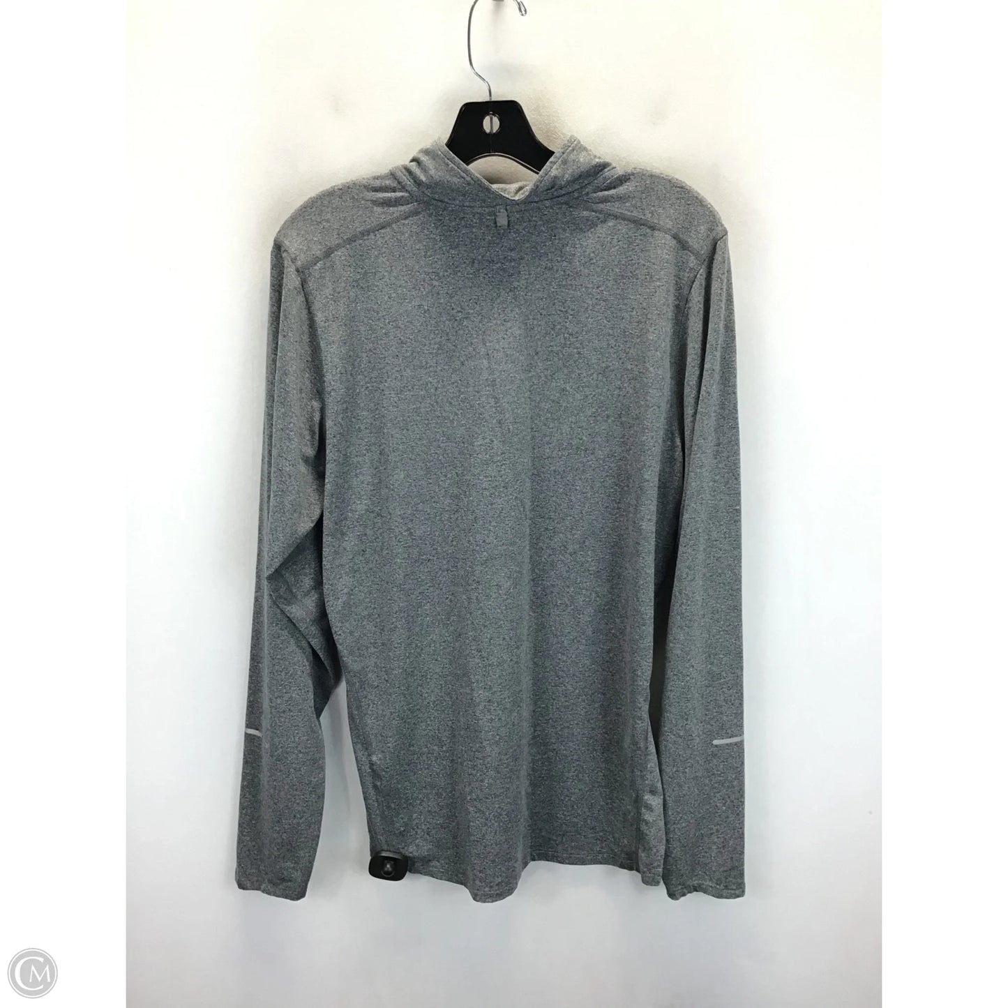 Athletic Top Long Sleeve Collar By Nike Apparel In Grey, Size: M