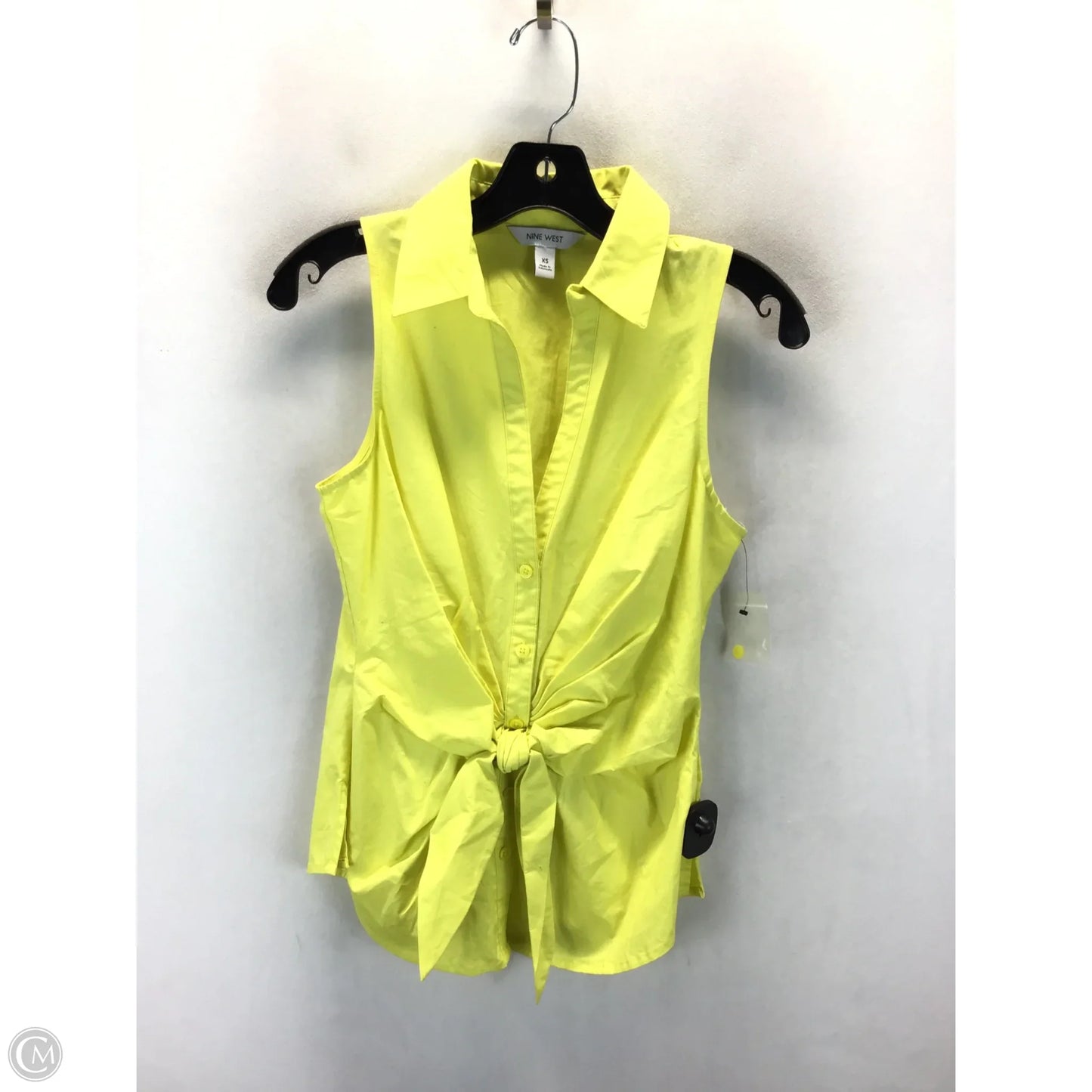 Top Sleeveless By Nine West In Yellow, Size: Xs