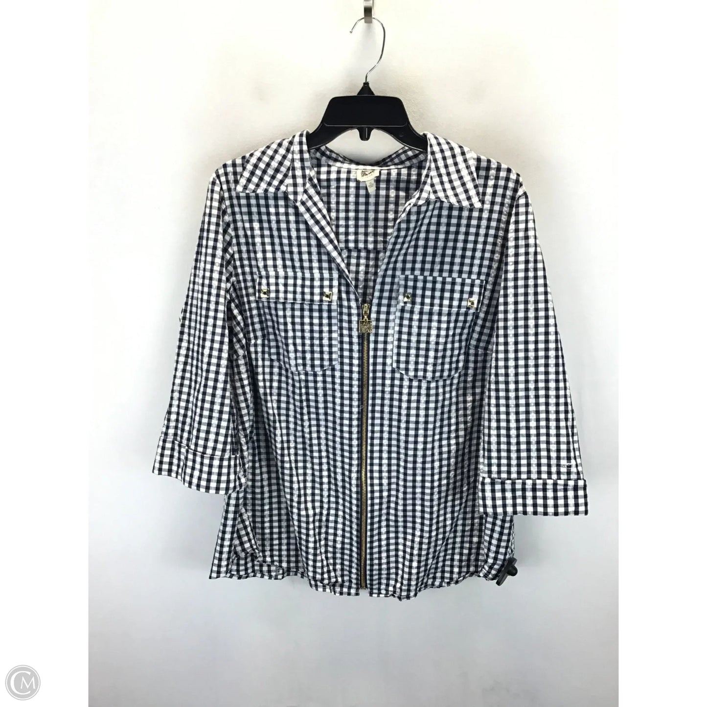 Jacket Other By Anne Klein In Blue & White, Size: 1x