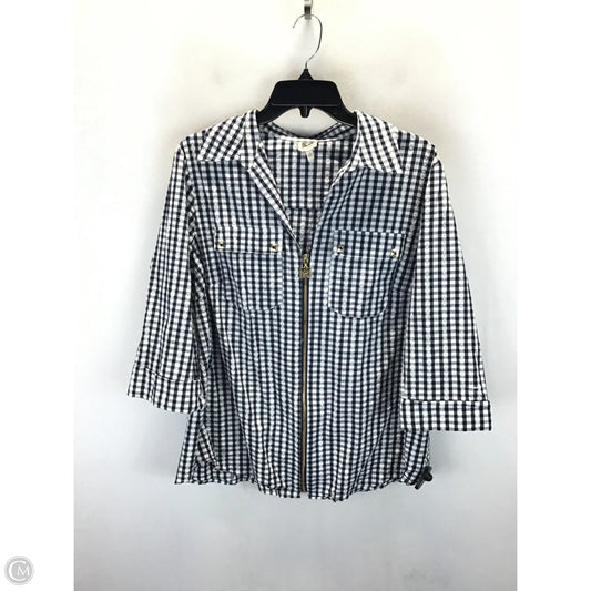 Jacket Other By Anne Klein In Blue & White, Size: 1x