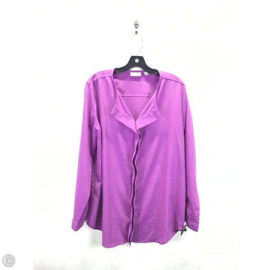 Top Long Sleeve By New York And Co In Purple, Size: Xl