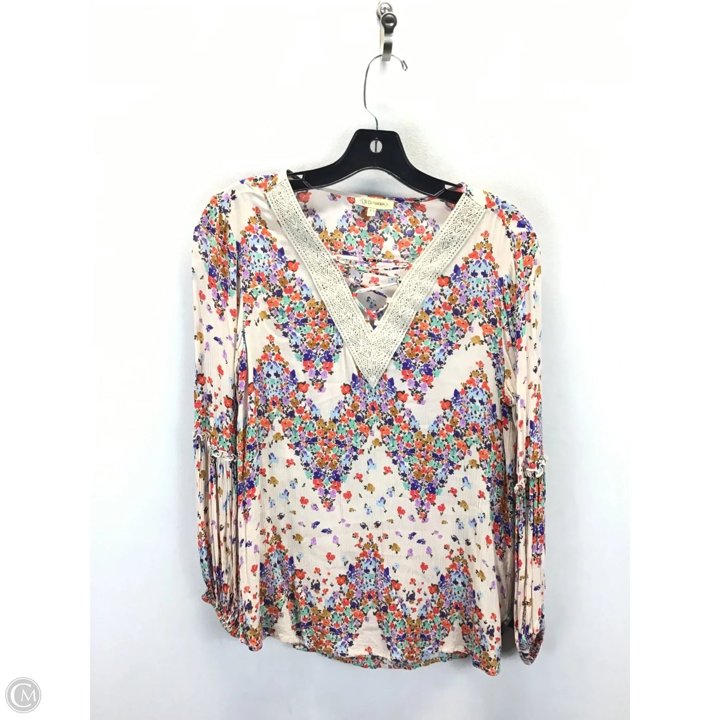 Top Long Sleeve By Democracy In Floral Print, Size: Xs