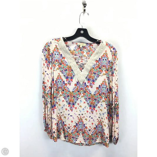Top Long Sleeve By Democracy In Floral Print, Size: Xs