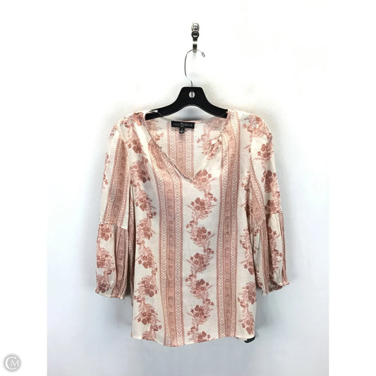 Top Long Sleeve By Fred David In Pink & Tan, Size: S