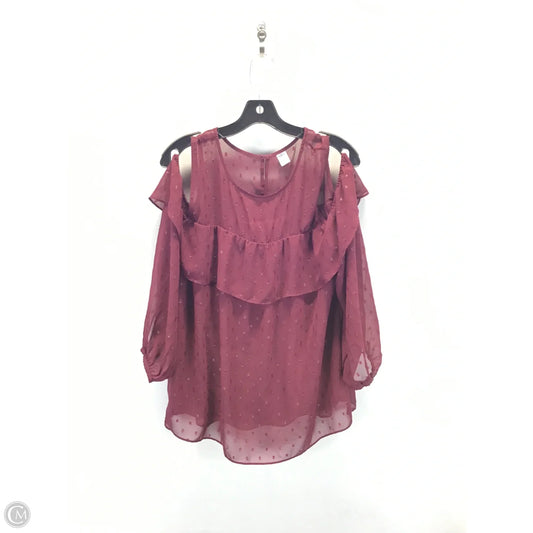 Top Long Sleeve By Old Navy In Maroon, Size: L