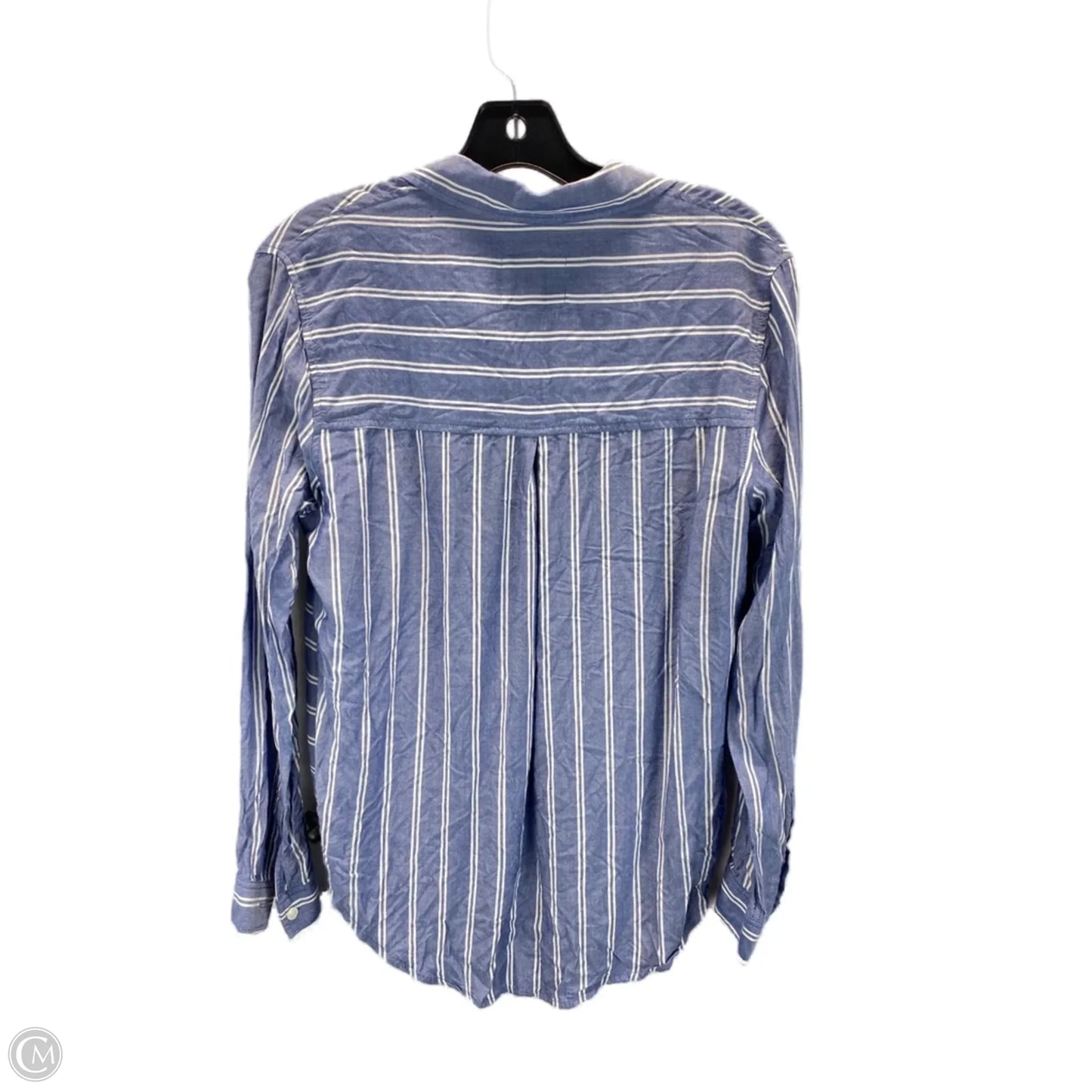 Top Long Sleeve By Rails In Blue & White, Size: S