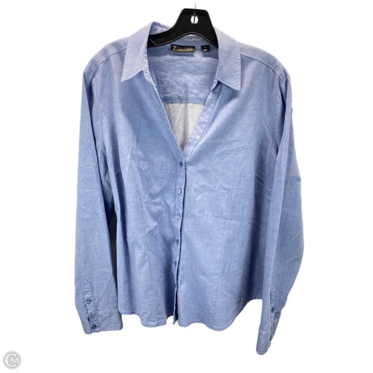 Top Long Sleeve By New York And Co In Blue, Size: Xl