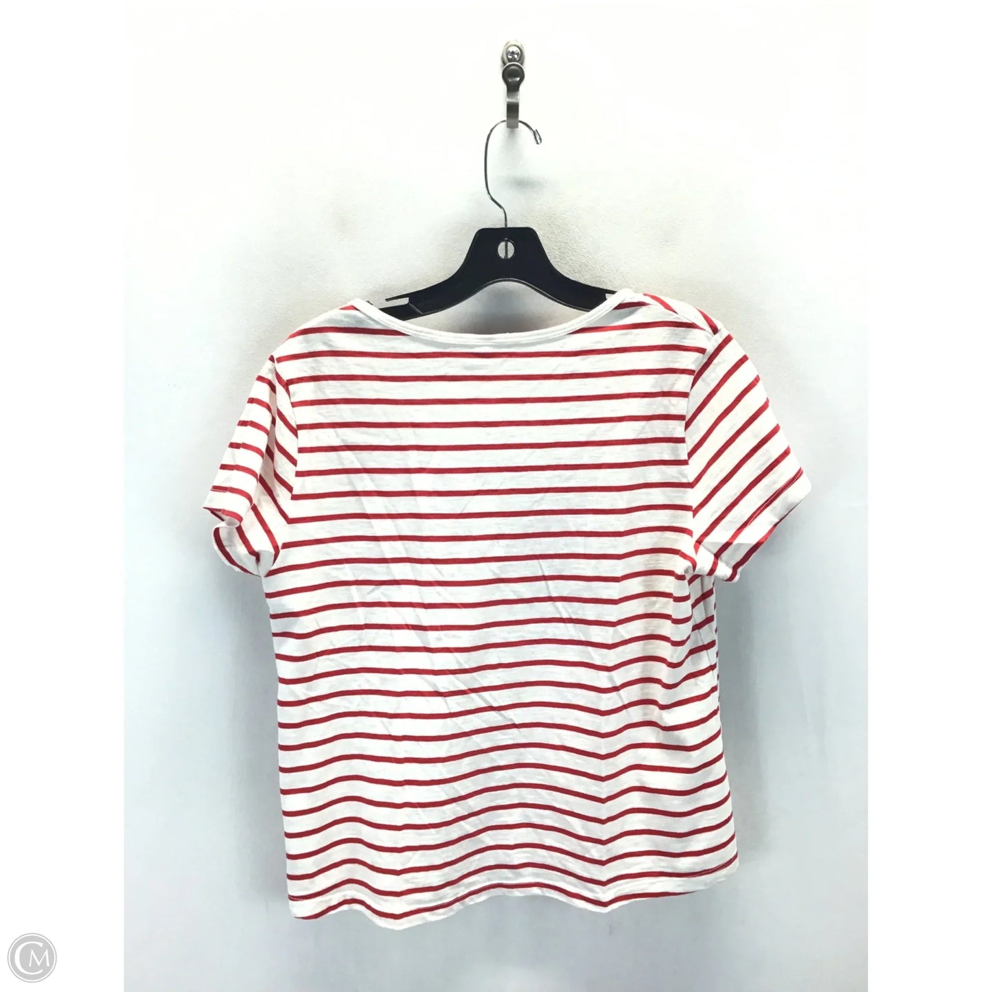 Top Short Sleeve By Old Navy In Red & White, Size: M