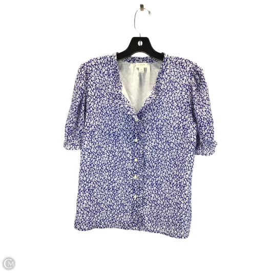 Top Short Sleeve By J. Crew In Blue & White, Size: M
