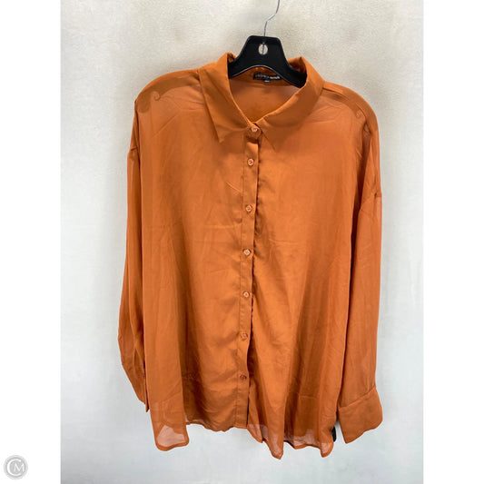 Top Long Sleeve By Fashion Nova In Orange, Size: 1x