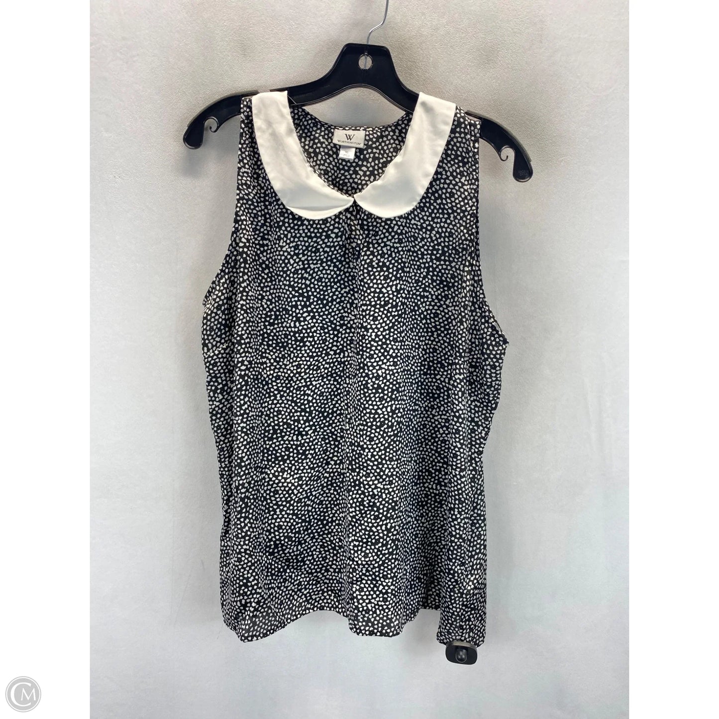Top Sleeveless By Worthington In Black & White, Size: Xl