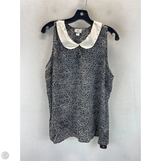 Top Sleeveless By Worthington In Black & White, Size: Xl