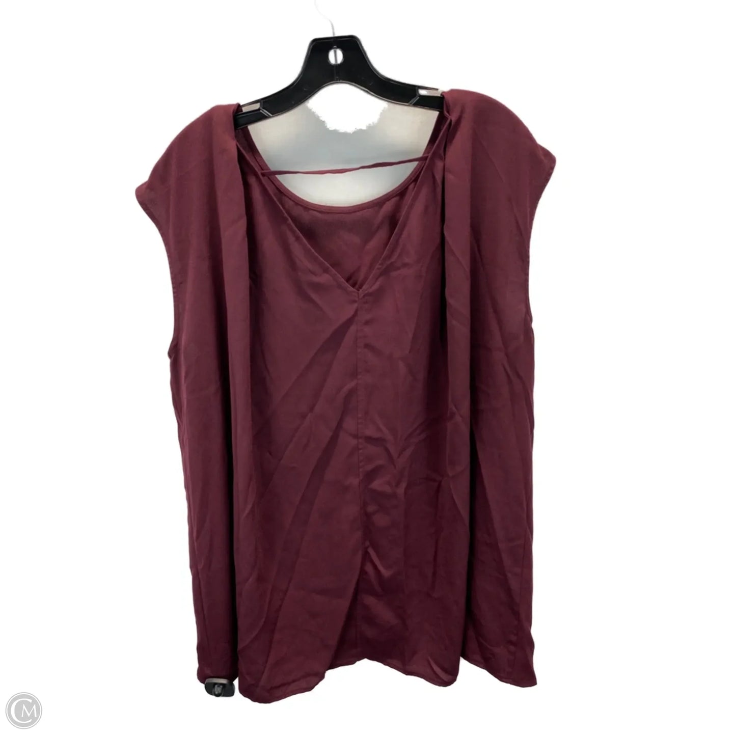 Top Sleeveless By Halogen In Maroon, Size: 1x