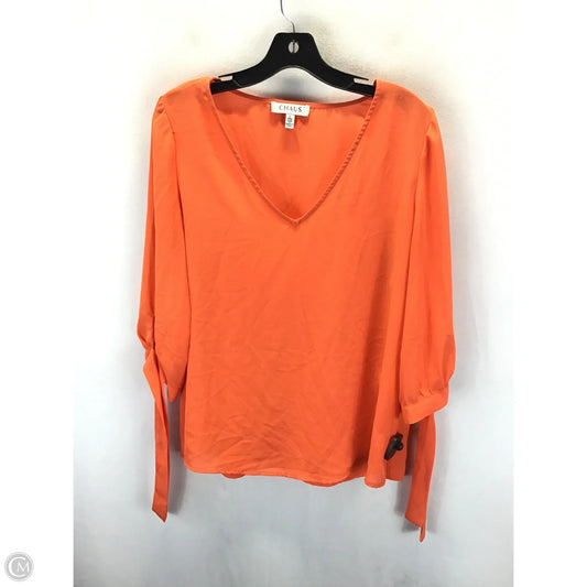 Top 3/4 Sleeve By Chaus In Orange, Size: L