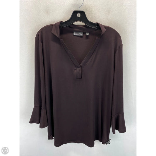 Top Long Sleeve By New York And Co In Maroon, Size: Xl