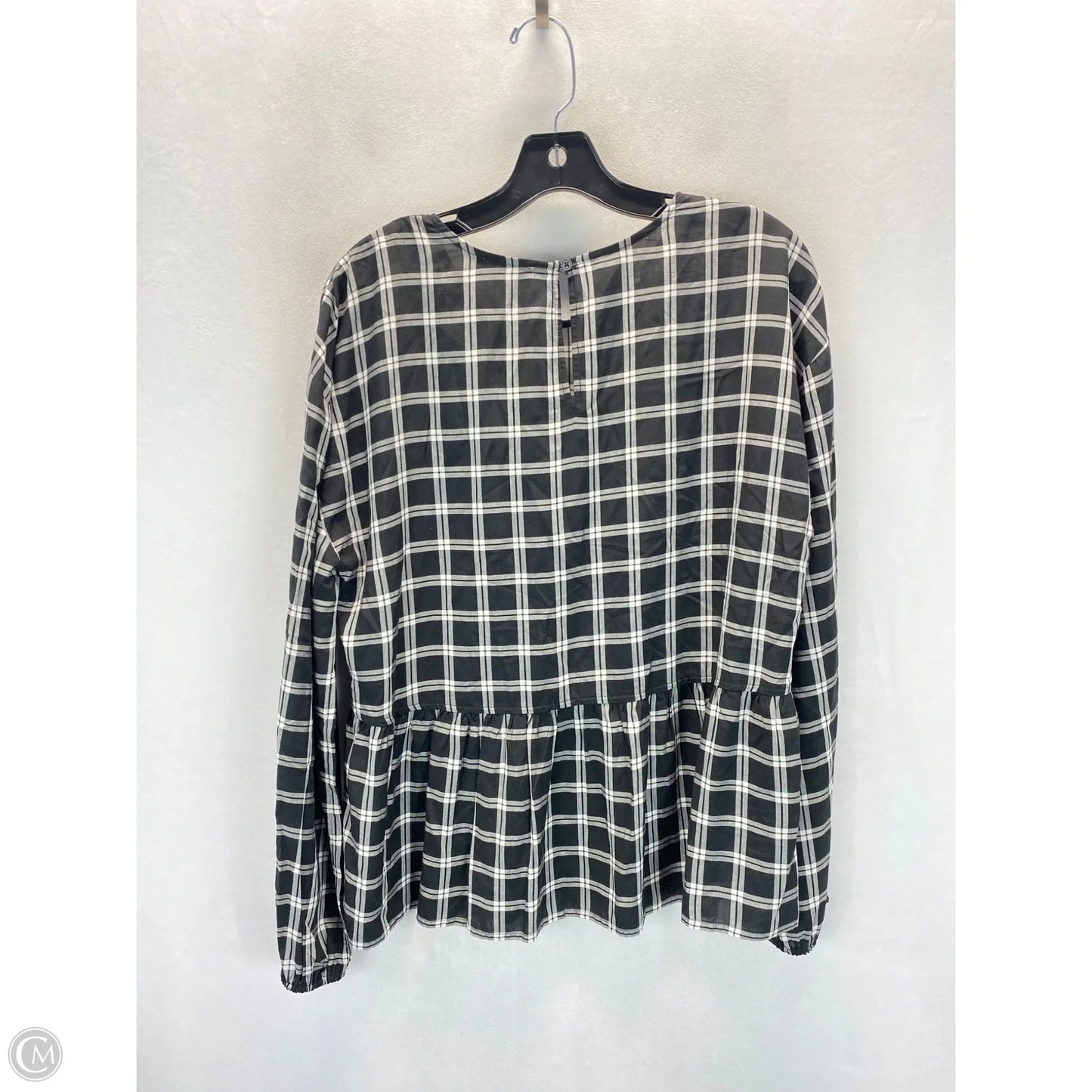 Top Long Sleeve By Loft In Black & White, Size: L