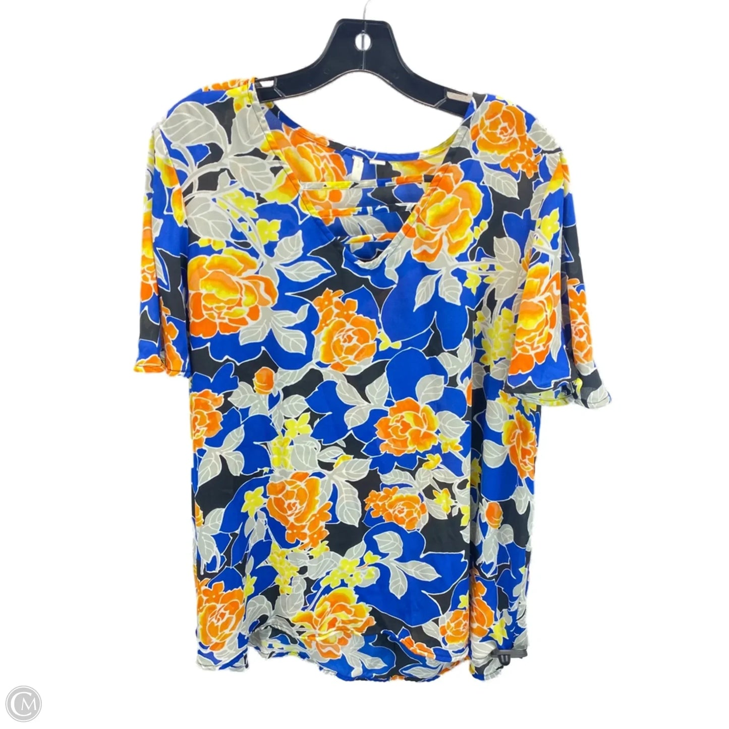 Top Short Sleeve By Cato In Floral Print, Size: 2x