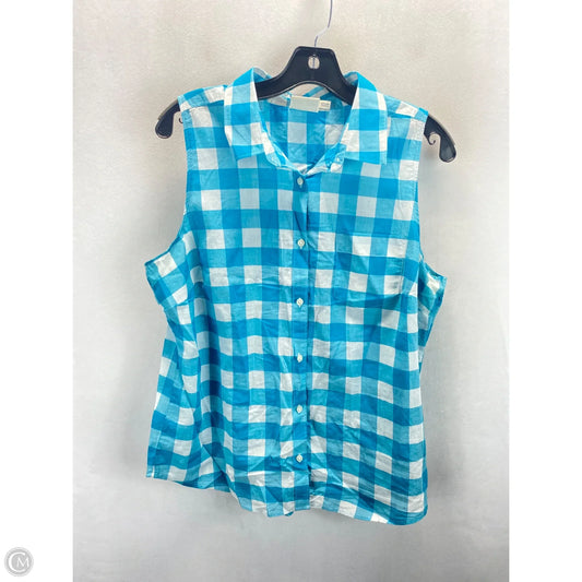 Top Sleeveless By St Johns Bay In Plaid Pattern, Size: L