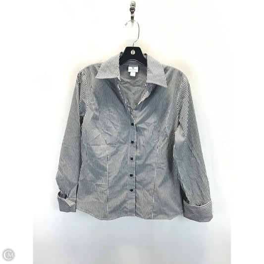 Top Long Sleeve By Worthington In Striped Pattern, Size: 10