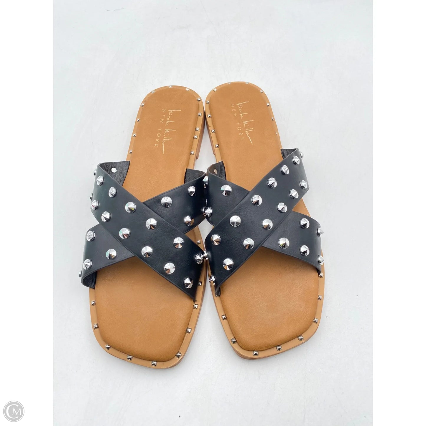 Sandals Flats By Nicole By Nicole Miller In Black & Tan, Size: 8