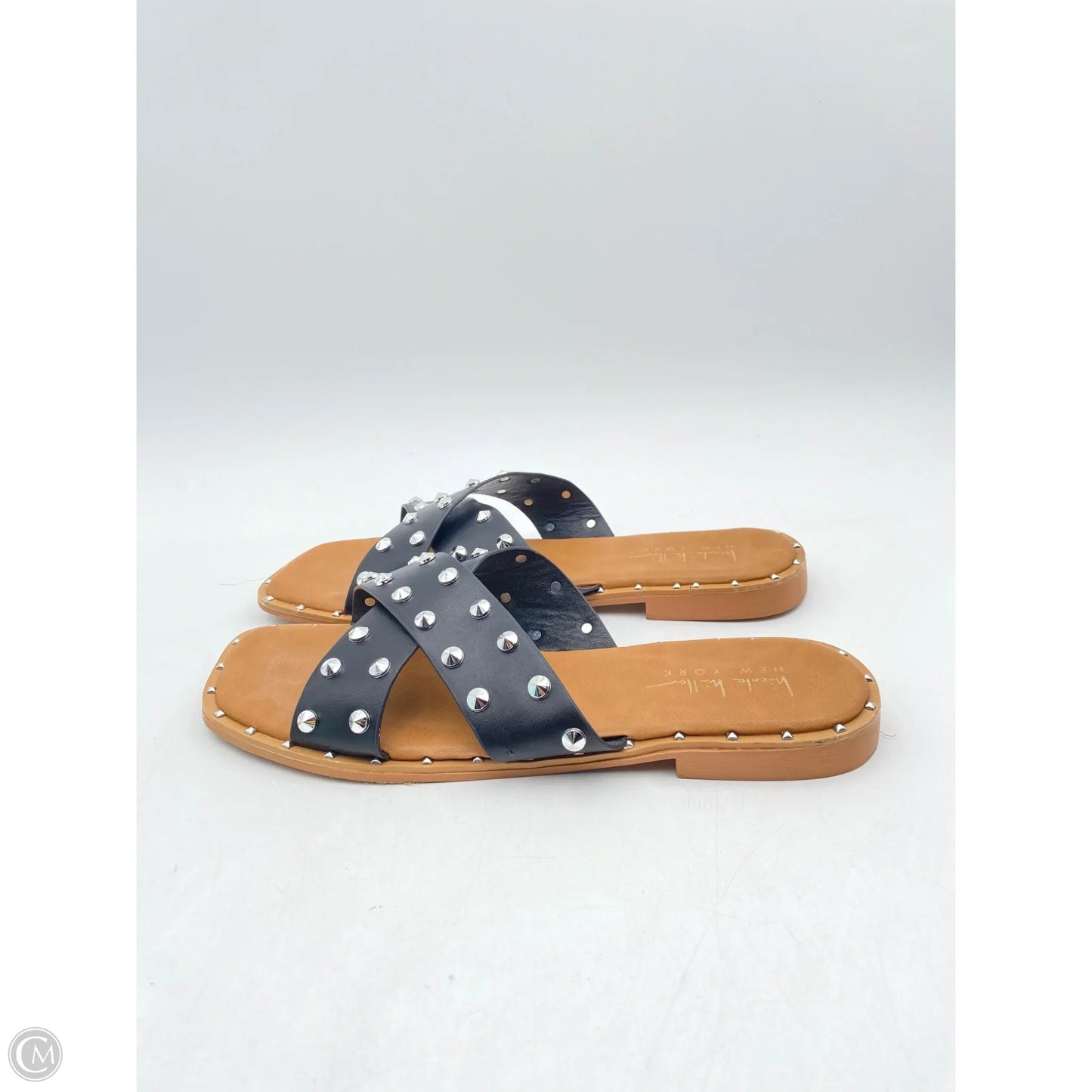 Sandals Flats By Nicole By Nicole Miller In Black & Tan, Size: 8