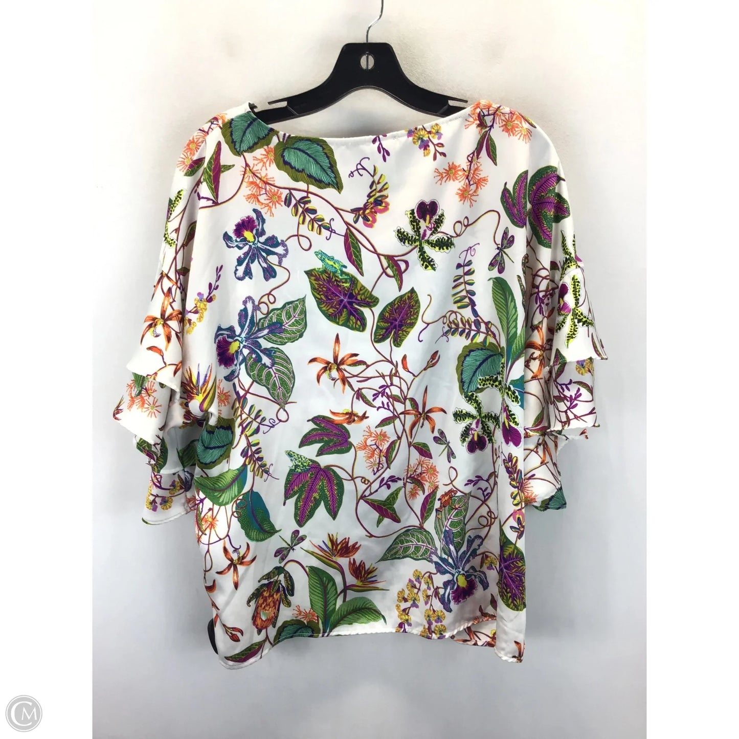 Top 3/4 Sleeve By H&m In Floral Print, Size: M