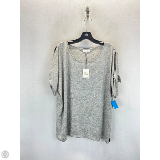 Top Short Sleeve By Calvin Klein In Silver, Size: 1x