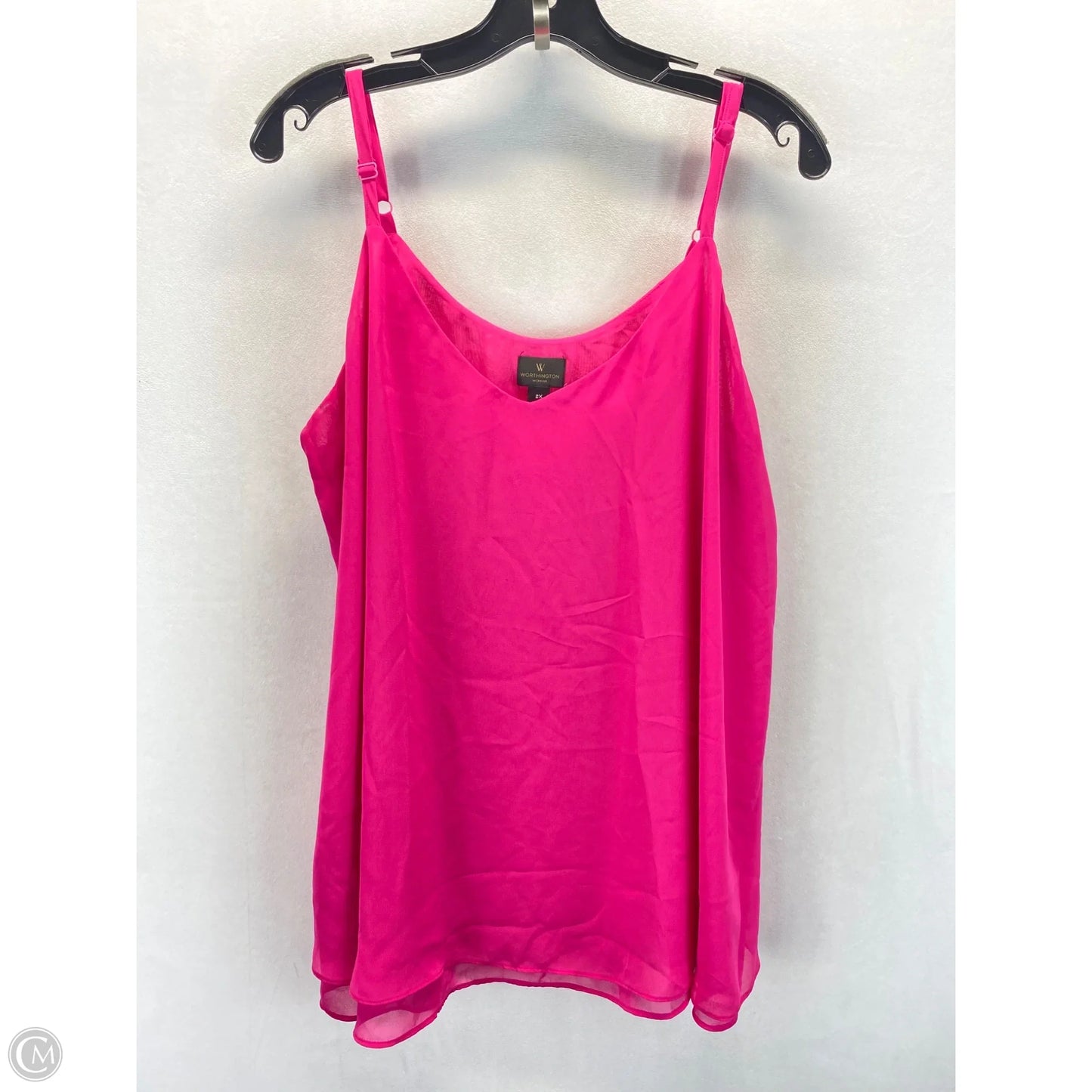 Top Sleeveless By Worthington In Pink, Size: 2x