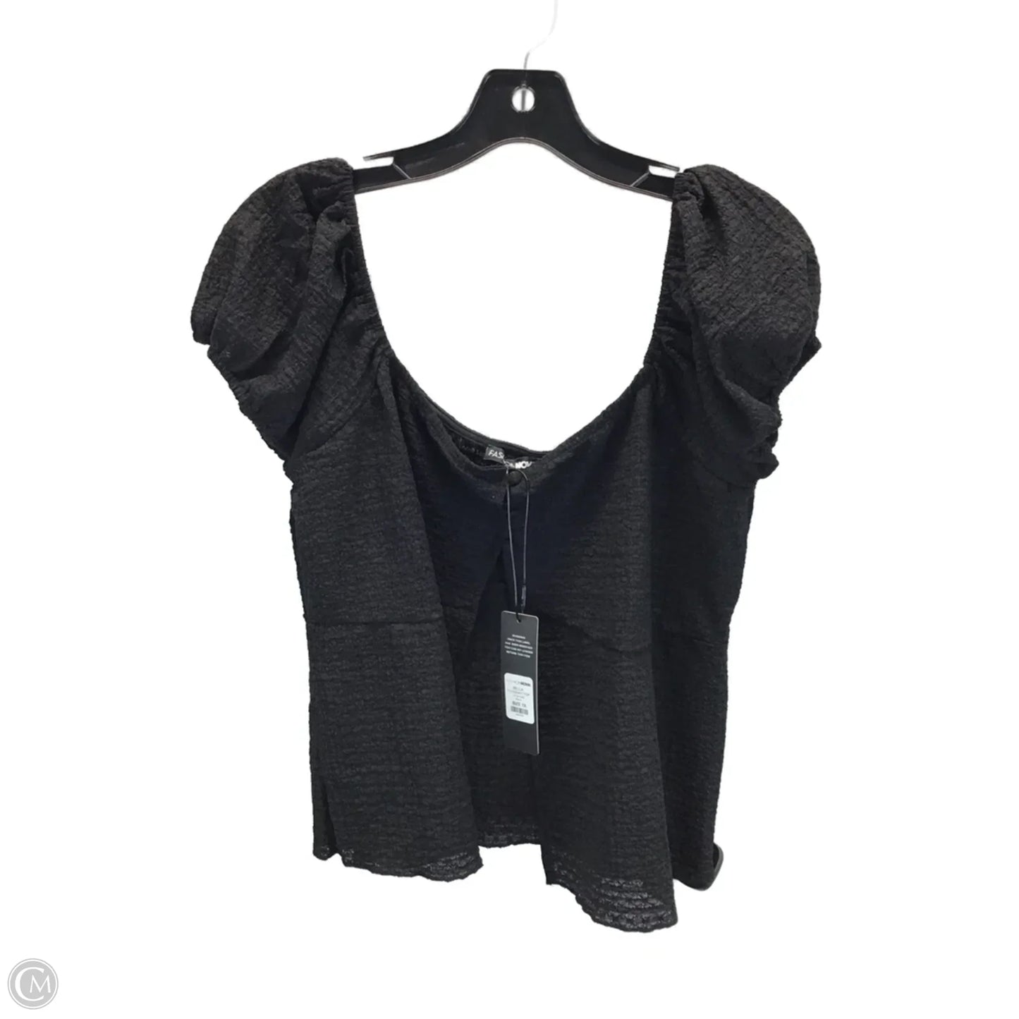 Top Short Sleeve By Fashion Nova In Black, Size: 1x