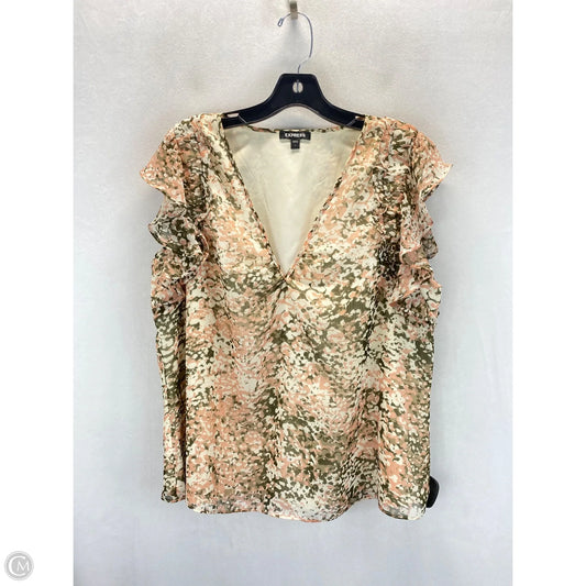 Top Sleeveless By Express In Floral Print, Size: L