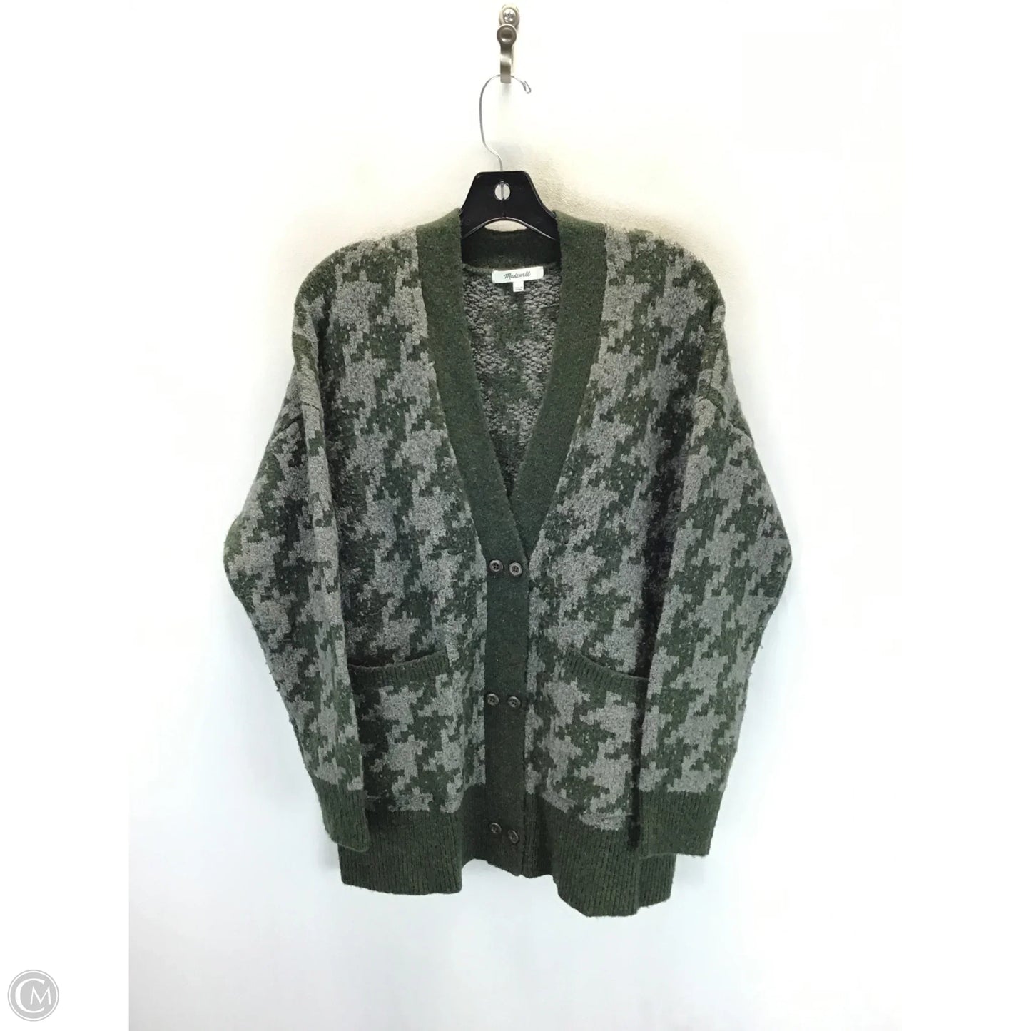 Sweater Cardigan By Madewell In Green & Grey, Size: S