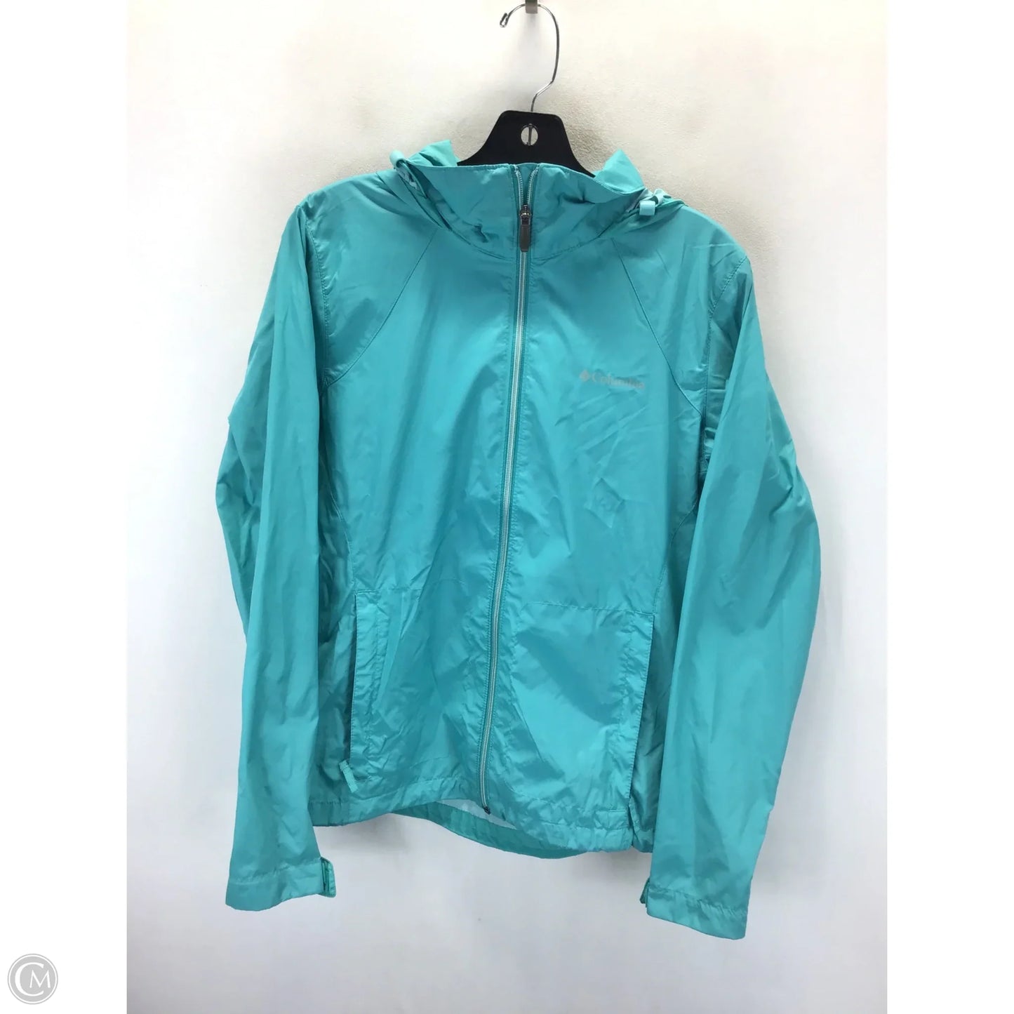 Jacket Windbreaker By Columbia In Teal, Size: M