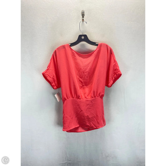 Top Short Sleeve By New York And Co In Coral, Size: M