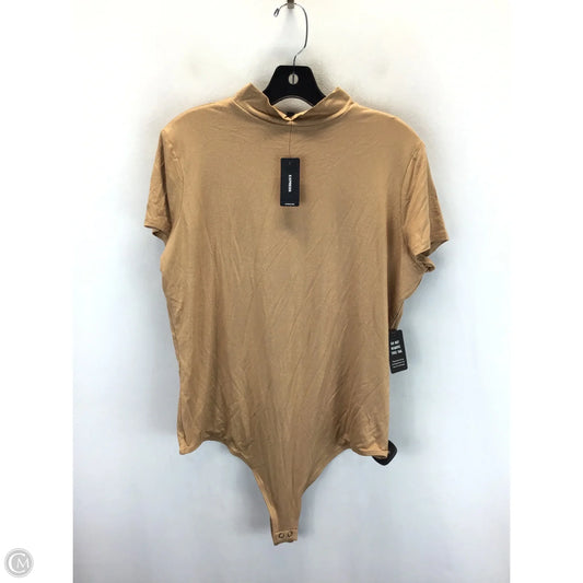 Top Short Sleeve By Express In Gold, Size: Xl