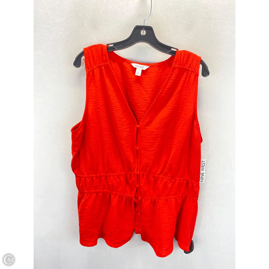 Top Sleeveless By Nine West In Red, Size: Xl