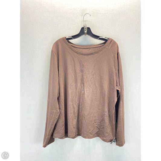 Top Long Sleeve By A New Day In Brown, Size: Xxl