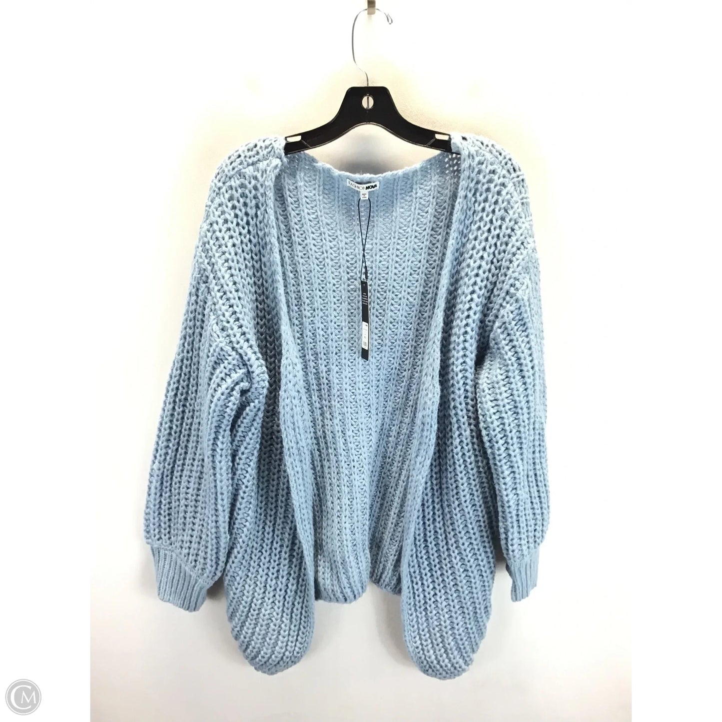 Sweater Cardigan By Fashion Nova In Blue, Size: L