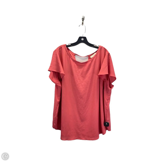 Top Short Sleeve By Loft In Coral, Size: 22