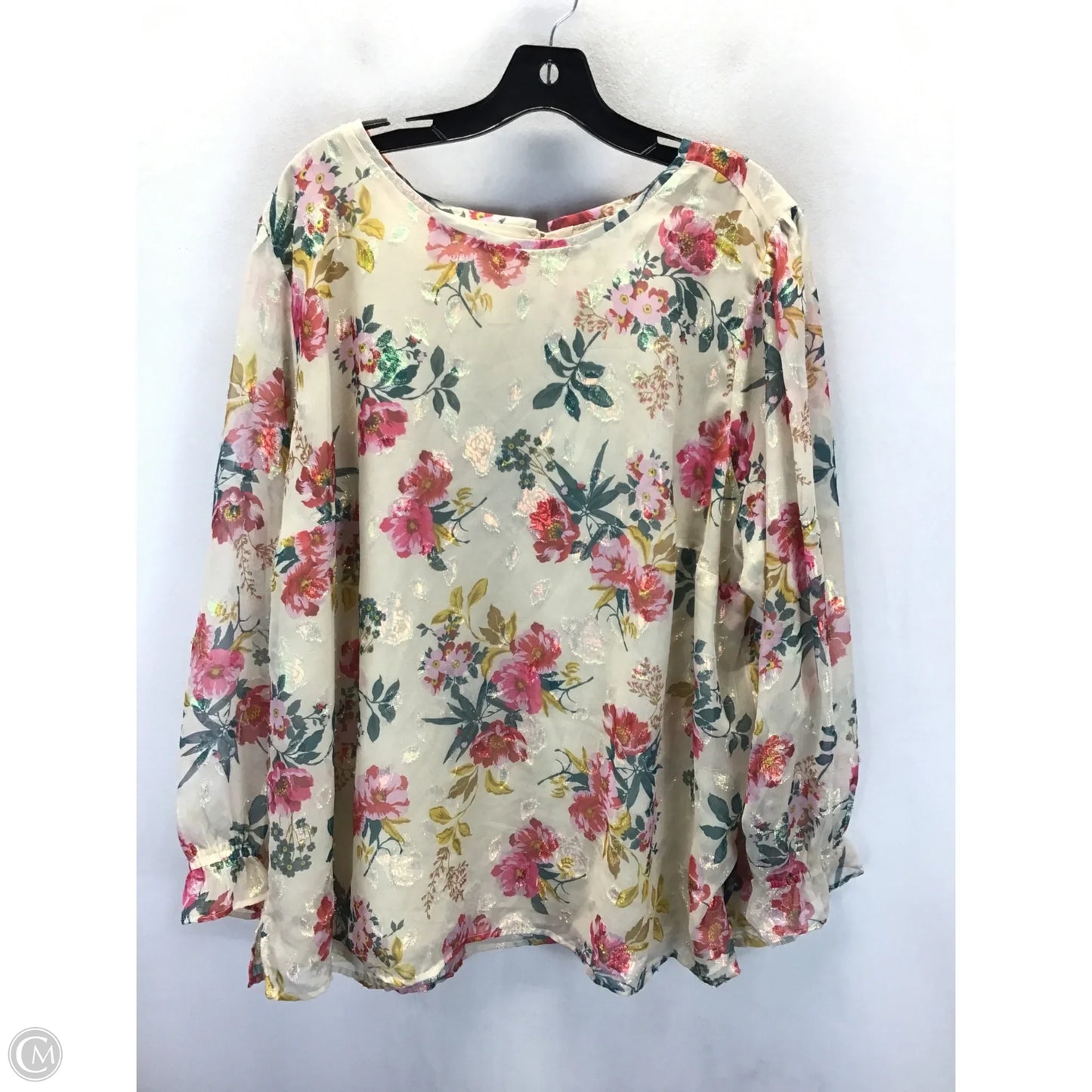 Top Long Sleeve By Loft In Floral Print, Size: 22