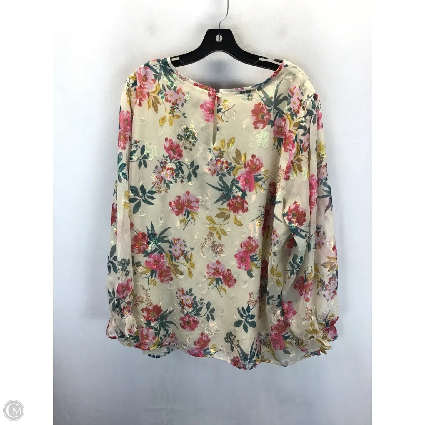 Top Long Sleeve By Loft In Floral Print, Size: 22
