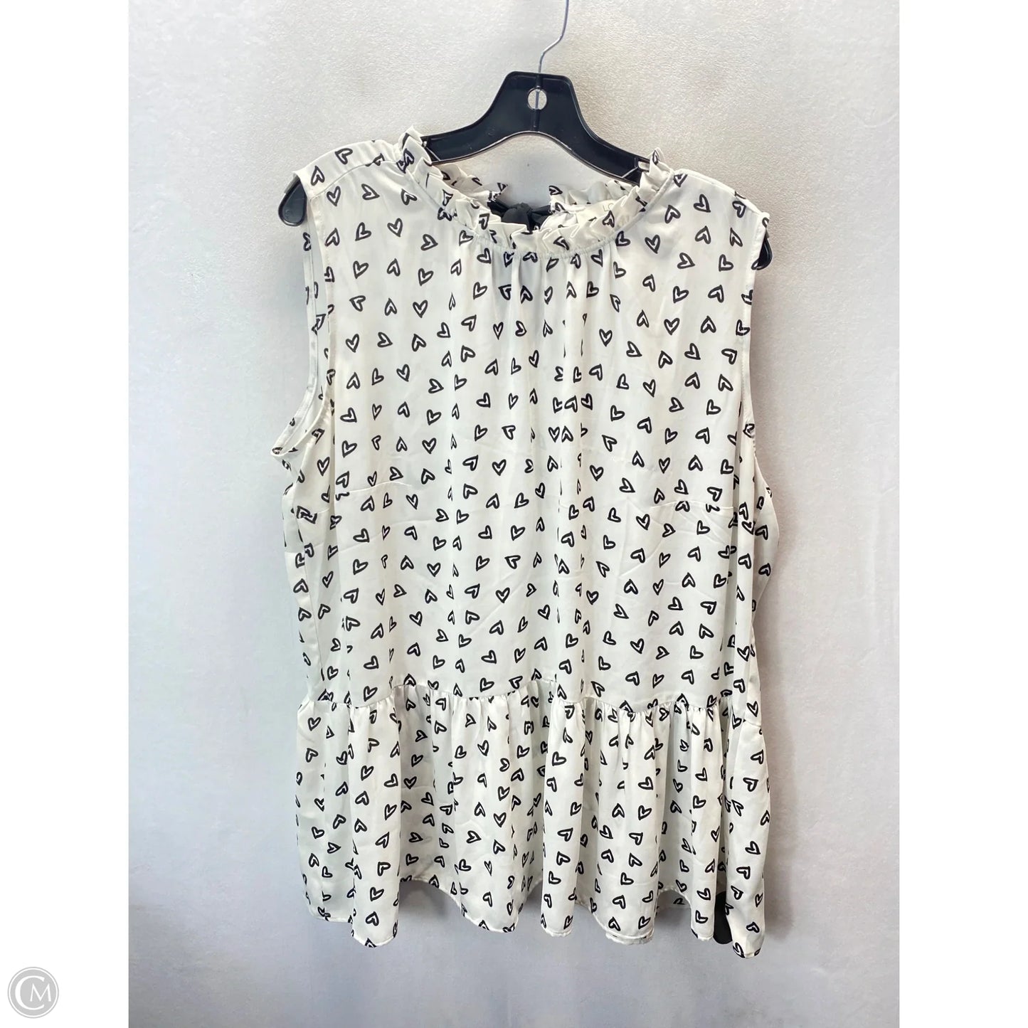 Top Sleeveless By Loft In Black & White, Size: 16