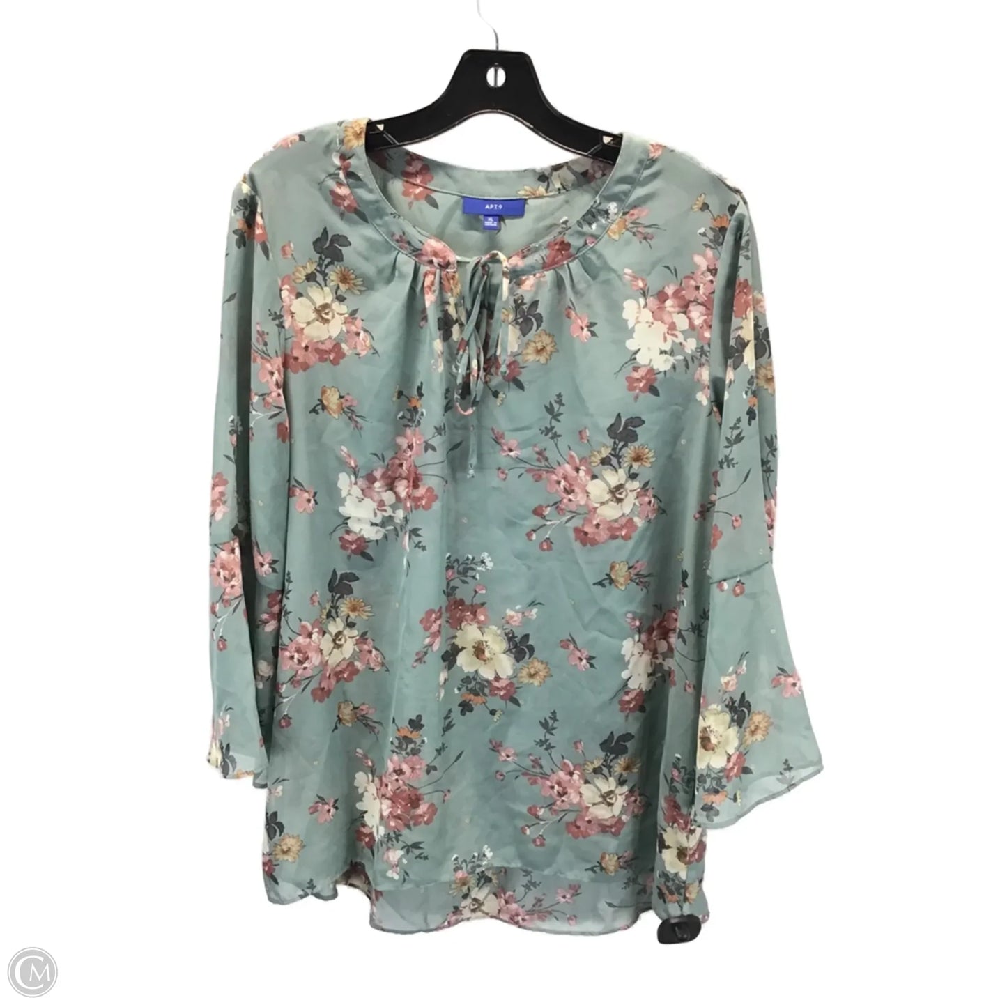 Top Long Sleeve By Apt 9 In Green, Size: Xl