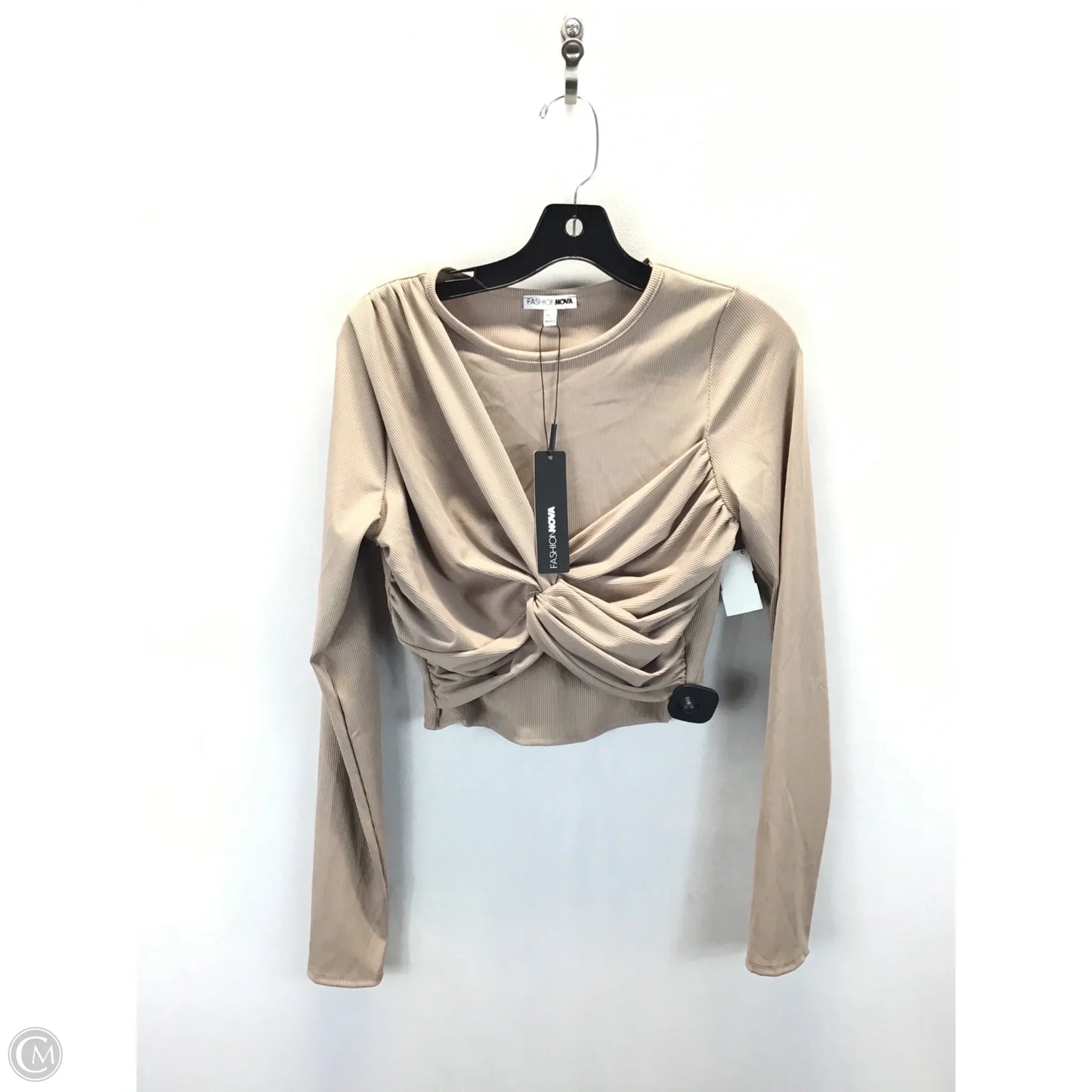 Top Long Sleeve By Fashion Nova In Tan, Size: Xl