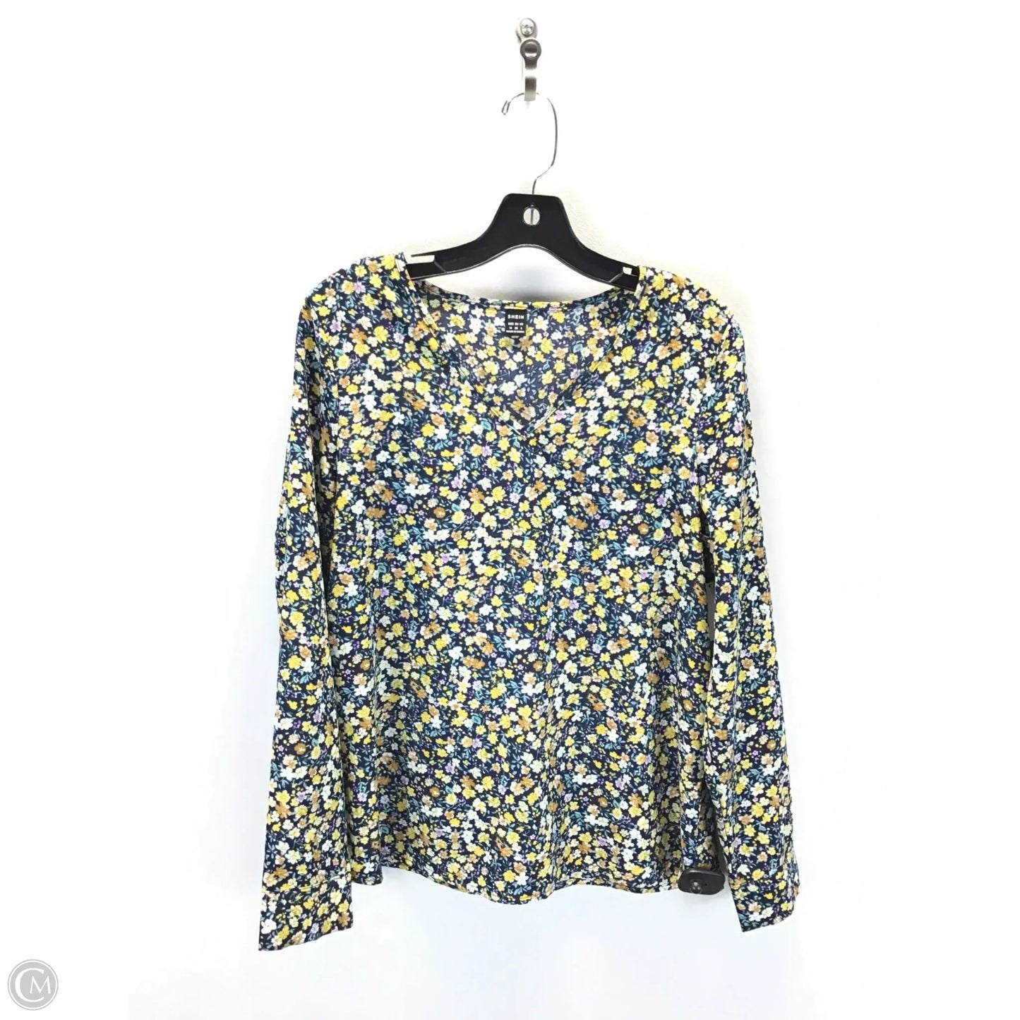 Top Long Sleeve By Shein In Floral Print, Size: M