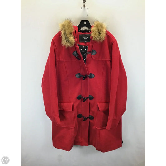 Coat Peacoat By Torrid In Red, Size: 4x