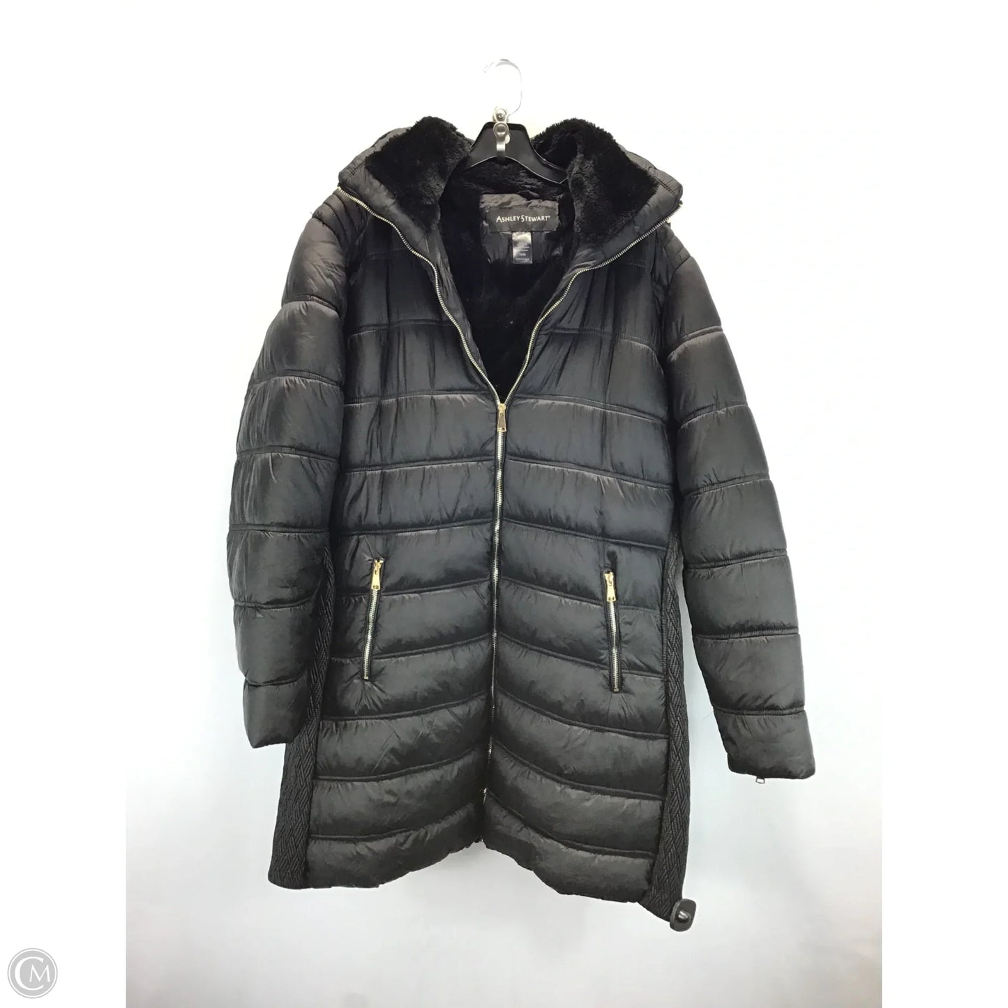 Coat Puffer & Quilted By Ashley Stewart In Black, Size: 1x