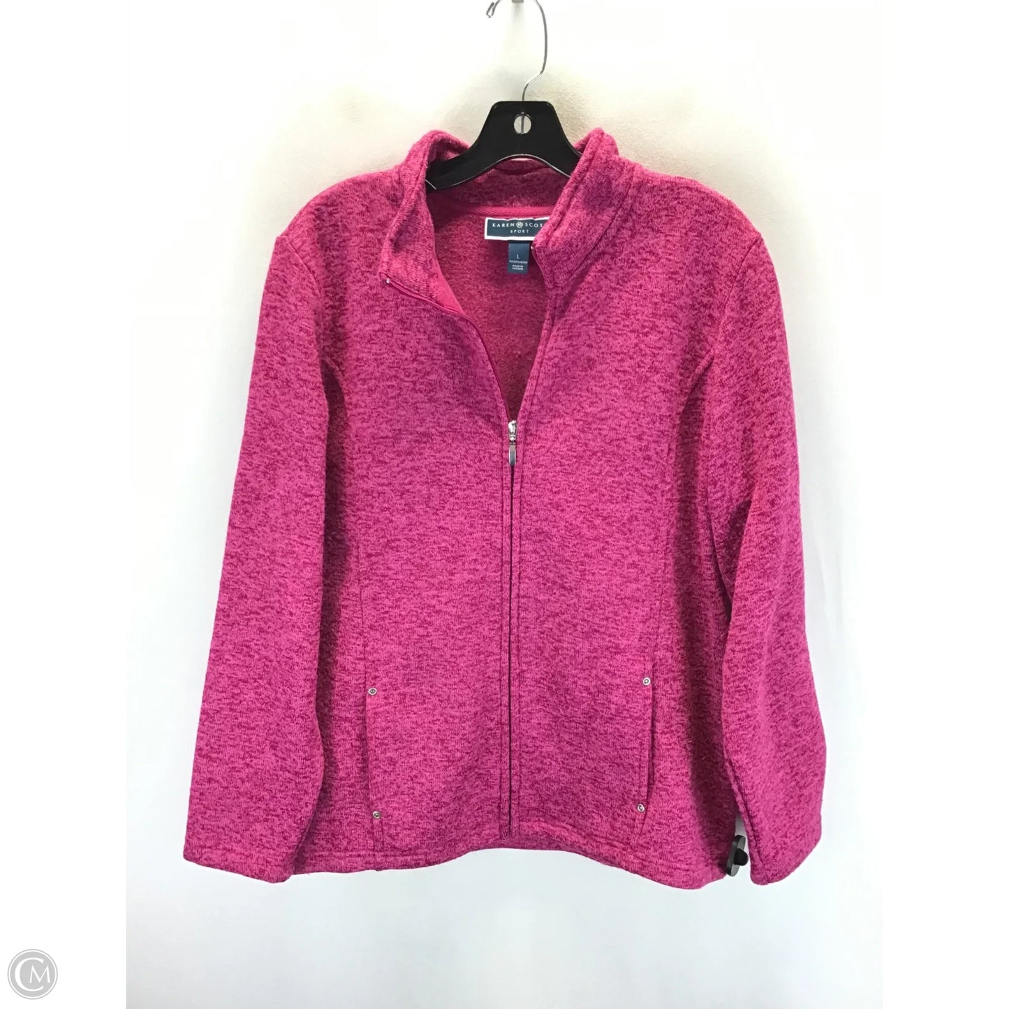 Athletic Jacket By Karen Scott In Pink, Size: L