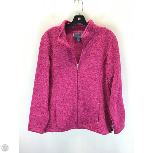 Athletic Jacket By Karen Scott In Pink, Size: L